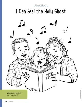 coloring page of children singing