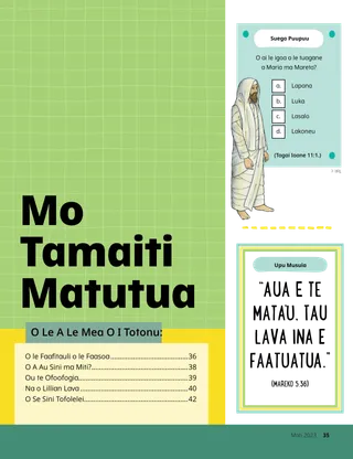 itulau o le faavaa mo tamaiti matutua