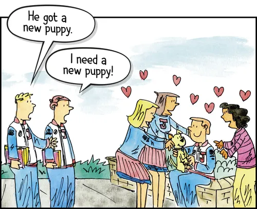 boys girls and puppy