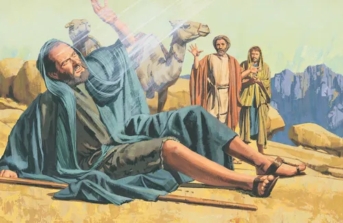 man seeing bright light