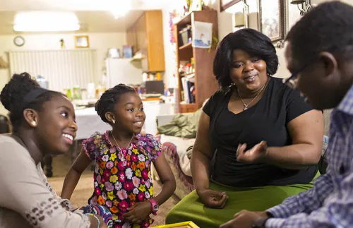 family gathered together