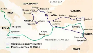 Paul’s missionary journey to Rome