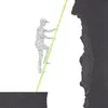 illustration of a man climbing a ladder over a chasm