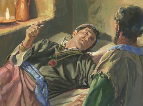 Sherem said unto the people: Gather together on the morrow, for I shall die; wherefore, I desire to speak unto the people before I shall die. Chapter 10-14 (Jacob 7:16)