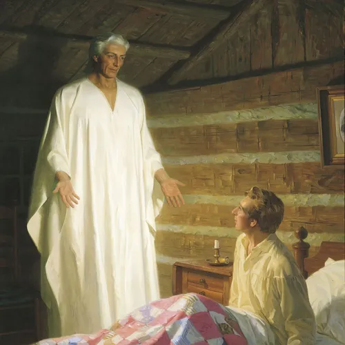 Moroni visiting Joseph Smith