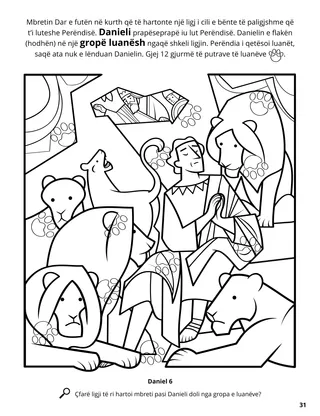 Daniel and the Lions’ Den coloring page
