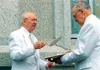 President Hinckley at cornerstone of temple