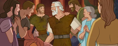 Noah and his family inside the ark