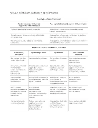 Esimerkki oppiaihesuunnitelmasta