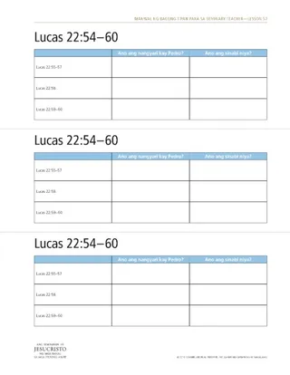 handout, Lucas 22:54–60