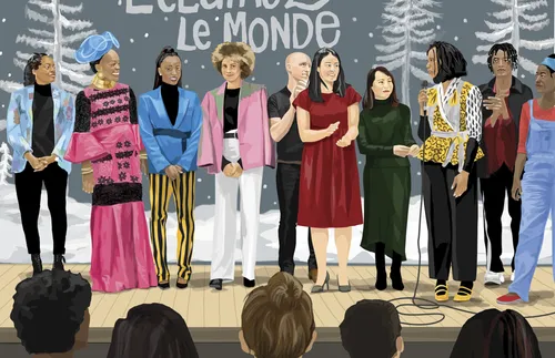 people standing on a stage