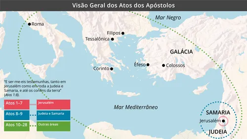 mapa dos lugares que os apóstolos pregaram