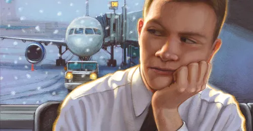 young man at airport