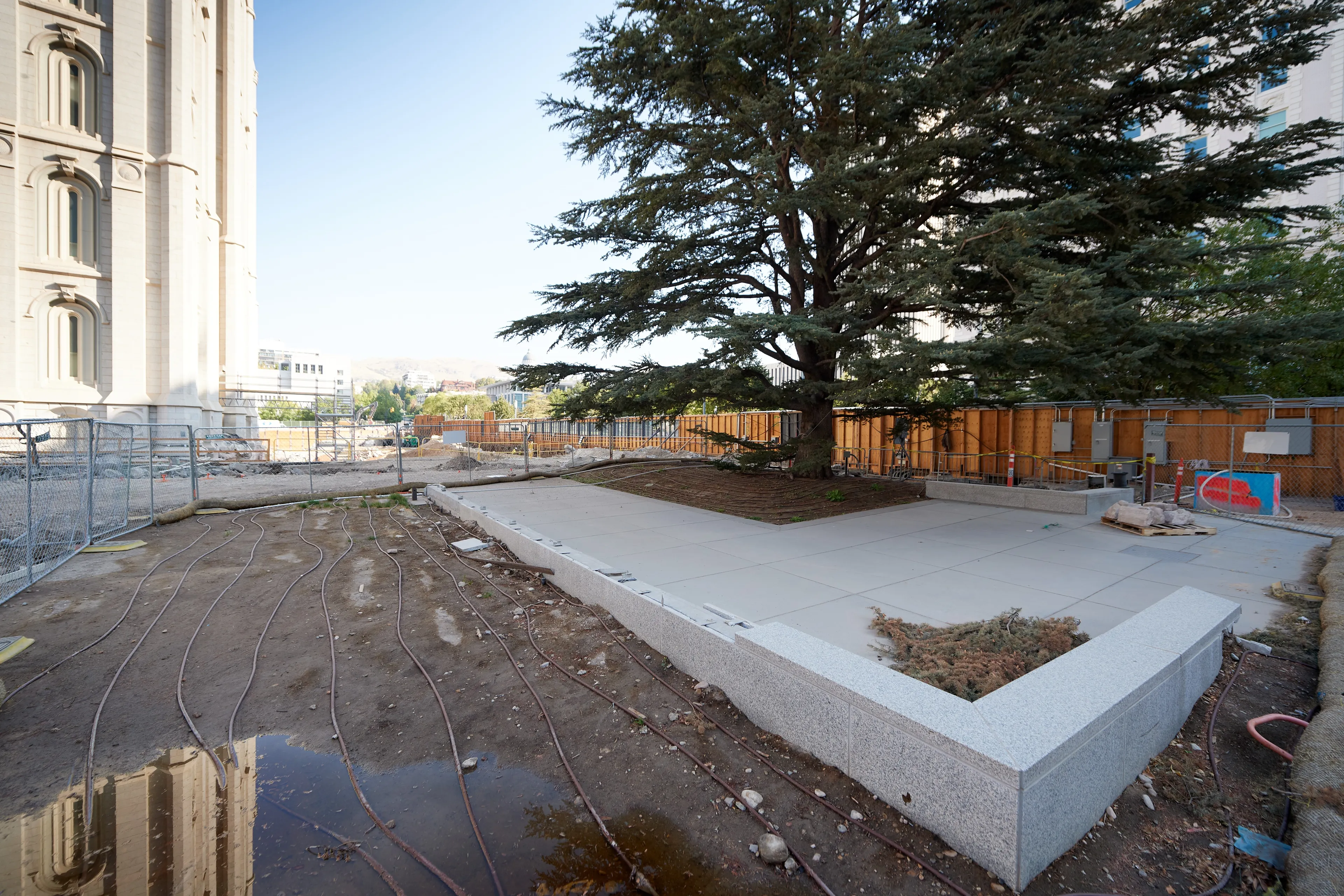 Construction on the Salt Lake Temple during September, 2020. These are the exterior walls. 