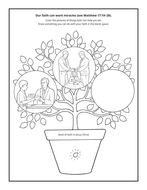 A black-and-white illustration of how faith can work miracles.