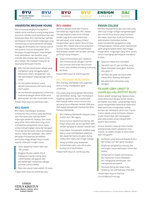 dokumen yang menggambarkan sekolah-sekolah Gereja yang berbeda