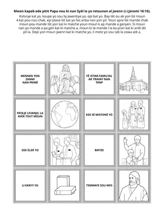 Paj aktivite Primè: Mwen ka ede pitit Pè Selès yo retounen al jwenn Li