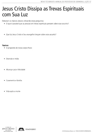 folha, Jesus Cristo Dissipa as Trevas