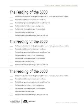 handout, The Feeding of the 5000