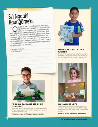 boy from Venezuela holding Spanish copy of Friend