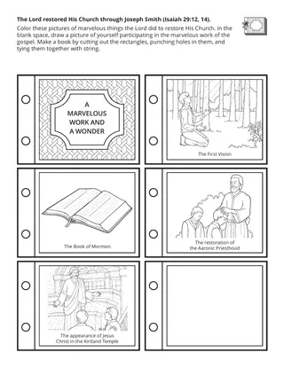 activity page: The Lord restored His Church through Joseph Smith