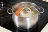 boiling chicken and vegetables