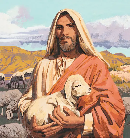 Jesus holding lamb