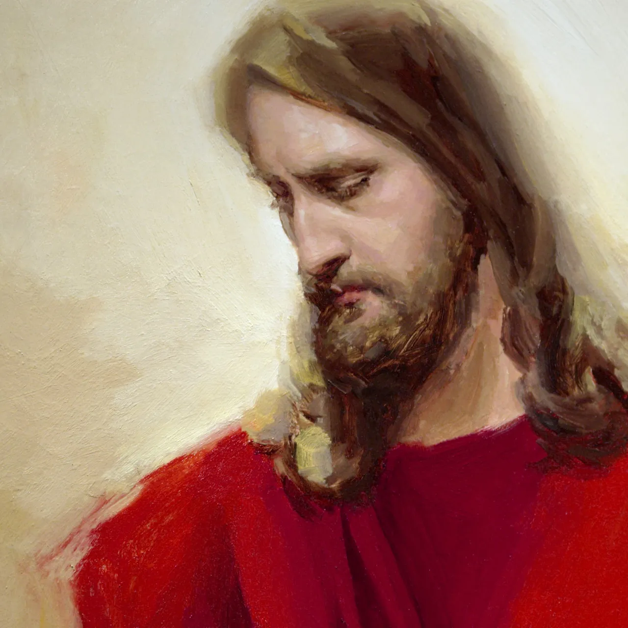 Portrait of Jesus in red robe