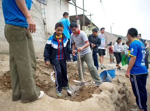 youth and adults serving together