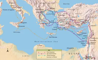 map of Paul’s missionary journeys