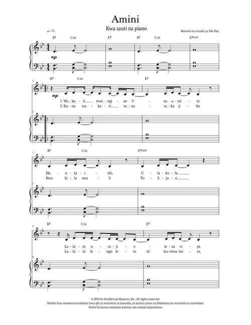 karatasi ya noti ya muziki