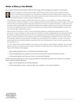 Volante Amar a Dios y a los demás