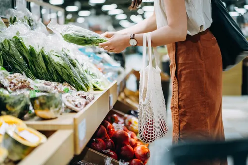 woman shopping for produce