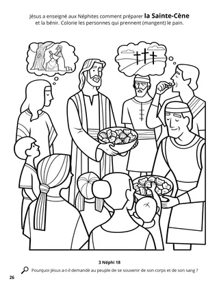 Jesus Institutes the Sacrament among the Nephites coloring page