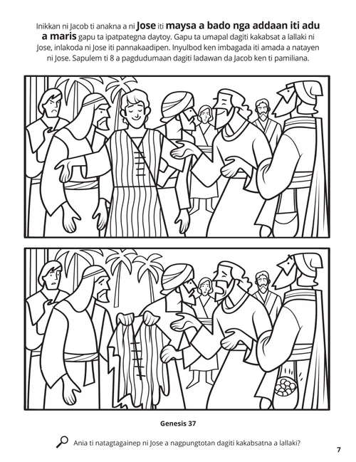 Joseph’s Coat of Many Colors coloring page