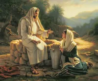 Jesus Christ teaches a Samaritan woman that He is the living waters