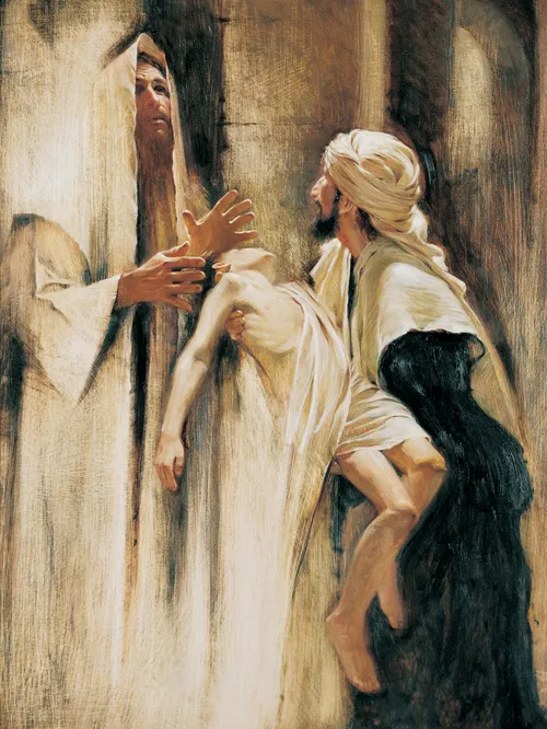 man with sick son before Jesus