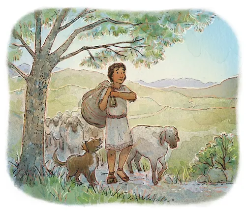 David with his sheep