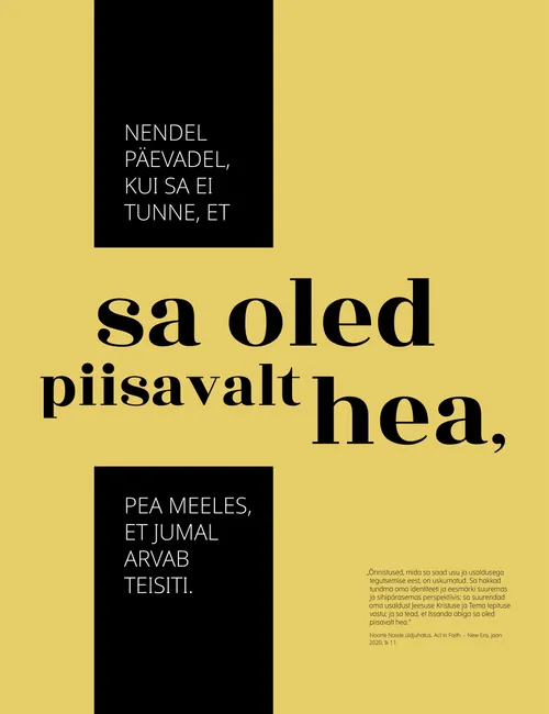 plakat „Sa oled piisavalt hea”