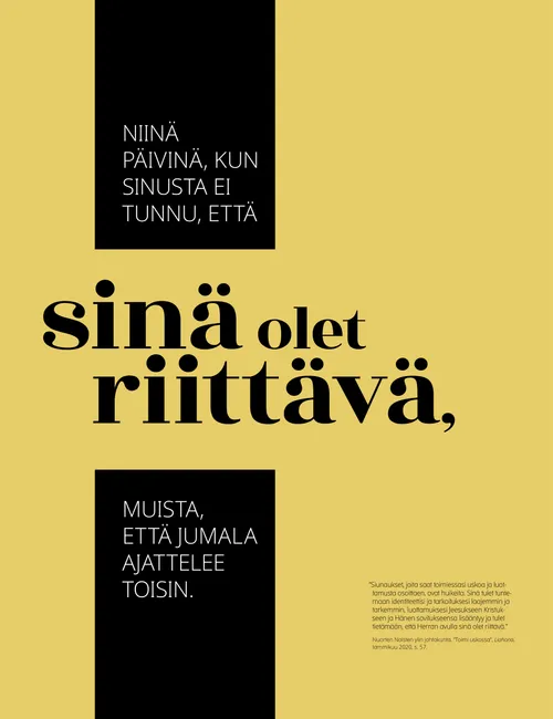 juliste ”Sinä olet riittävä”