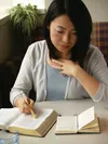 woman studying