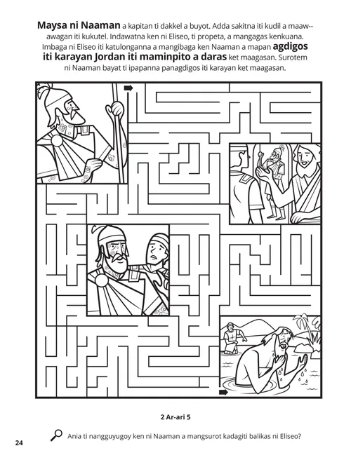 Elisha and Naaman coloring page