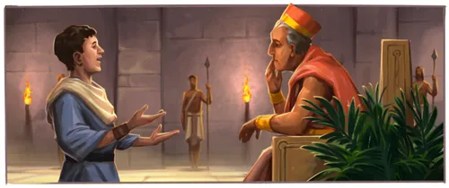 Aaron teaching a Lamanite king