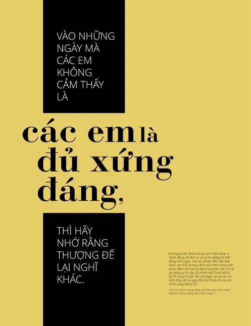 tấm áp phích “Các Em Là Đủ Xứng Đáng Rồi”