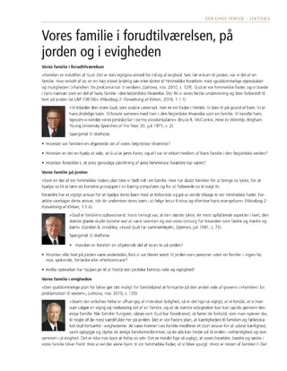 uddelingsark, Vores familie i forudtilværelsen, på jorden og i evigheden