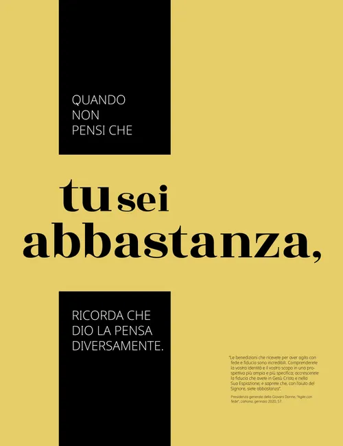 poster “Tu sei abbastanza”