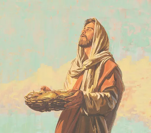 Jesus blessing food