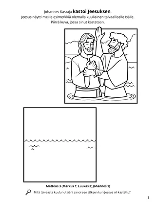 Jesus’s Baptism coloring page