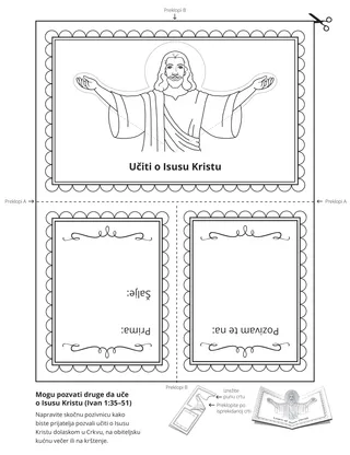 stranica aktivnosti: učiti o Isusu Kristu