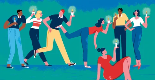 people holding candles